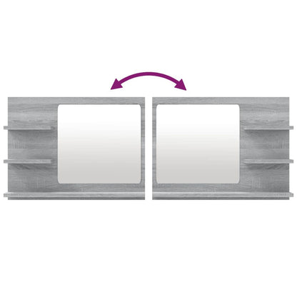 Specchio da Bagno Grigio Sonoma 60x10,5x45 cm Legno Multistrato | homemem39