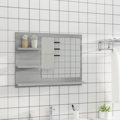 Specchio da Bagno Grigio Sonoma 60x10,5x45 cm Legno Multistrato | homemem39