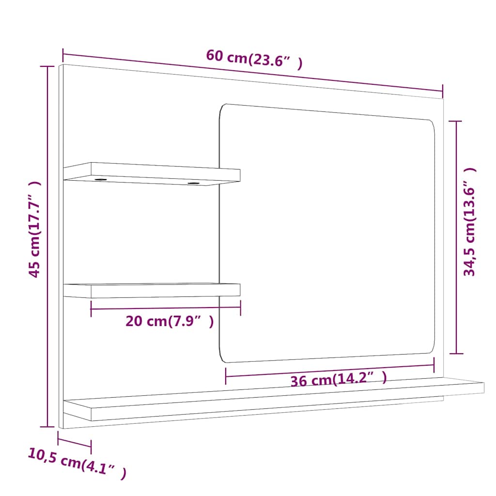 Specchio da Bagno legno multistrato