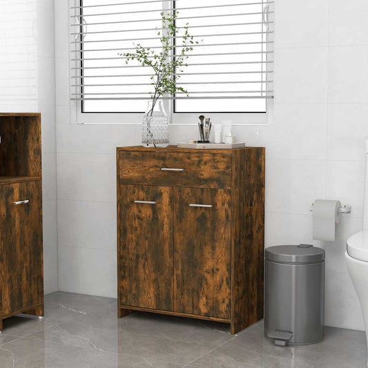 Armadietto Bagno Rovere Fumo 60x33x80 cm Legno tecnico | homemem39