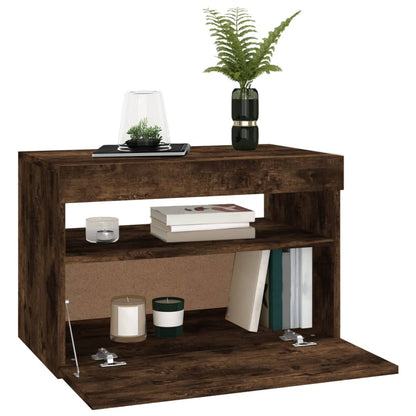 Mobile Porta TV con Luci LED Rovere Fumo 60x35x40 cm - homemem39