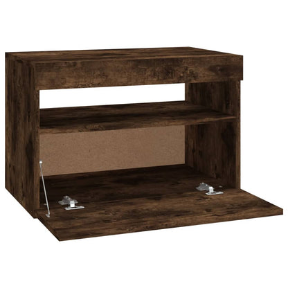 Mobile Porta TV con Luci LED Rovere Fumo 60x35x40 cm - homemem39