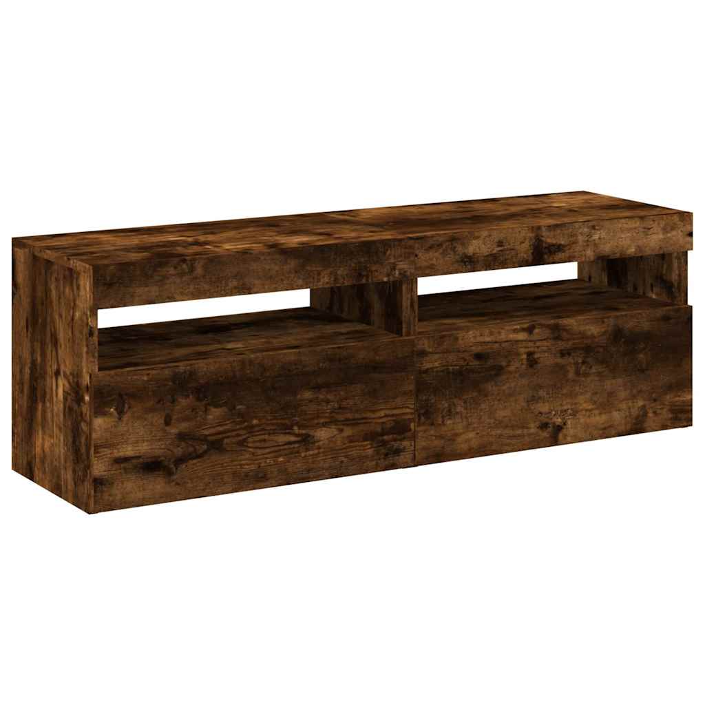 Mobili Porta TV con Luci LED 2 pz Rovere Fumo 60x35x40 cm - homemem39