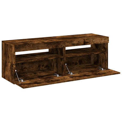 Mobili Porta TV con Luci LED 2 pz Rovere Fumo 60x35x40 cm - homemem39