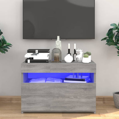 Mobile Porta TV con Luci LED Grigio Sonoma 60x35x40 cm - homemem39