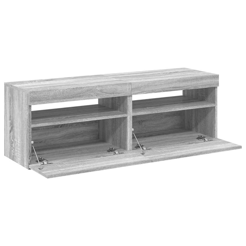 Mobili TV con Luci LED 2 pz Grigio Sonoma 60x35x40 cm - homemem39