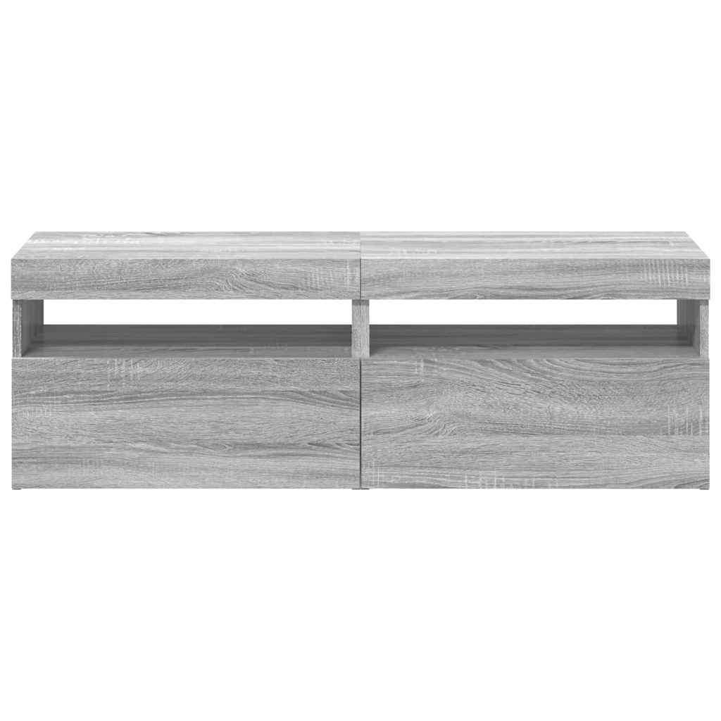 Mobili TV con Luci LED 2 pz Grigio Sonoma 60x35x40 cm - homemem39