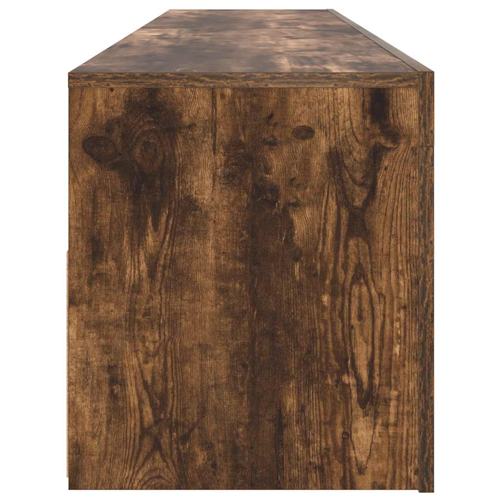 Mobile Porta TV con Luci LED Rovere Fumo 120x35x40 cm