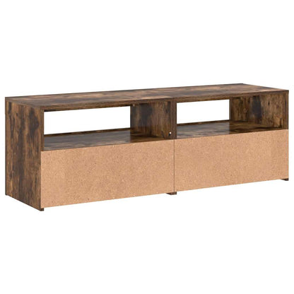 Mobile Porta TV con Luci LED Rovere Fumo 120x35x40 cm