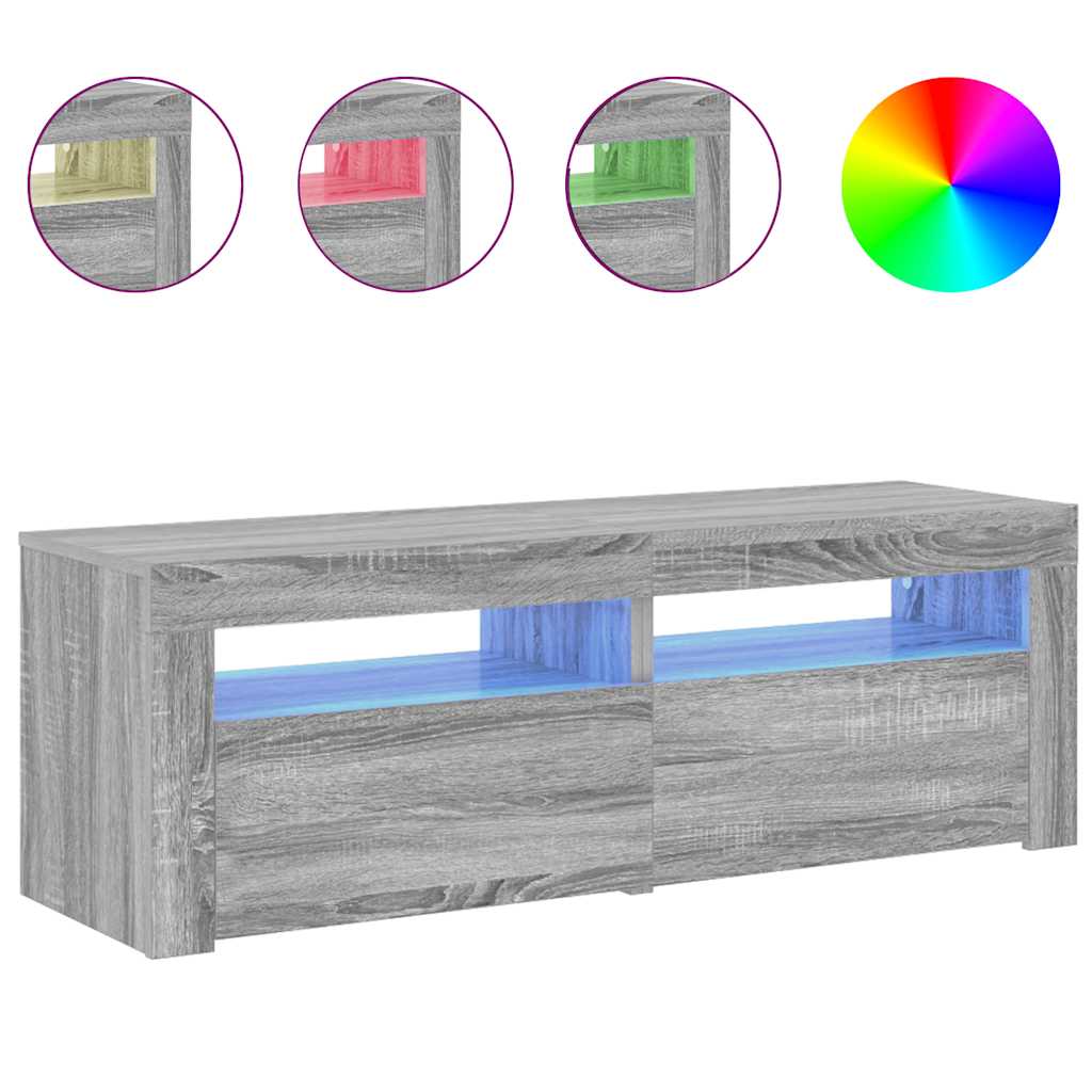 Mobile Porta TV con Luci LED Grigio Sonoma 120x35x40 cmcm - homemem39