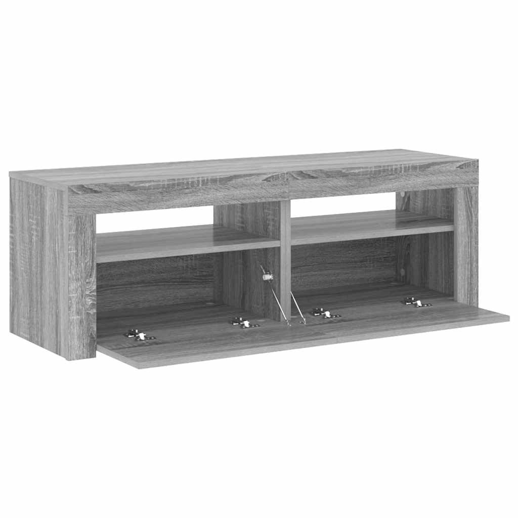 Mobile Porta TV con Luci LED Grigio Sonoma 120x35x40 cmcm