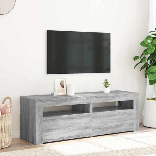 Mobile Porta TV con Luci LED Grigio Sonoma 120x35x40 cmcm - homemem39
