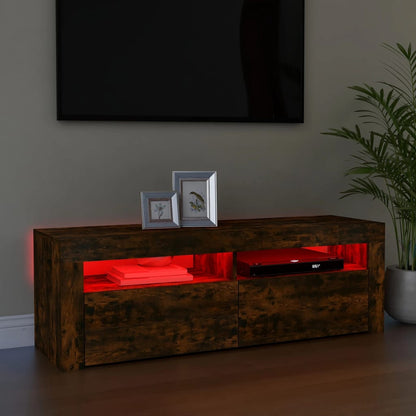 Mobile Porta TV con Luci LED Rovere Fumo 120x35x40 cm - homemem39