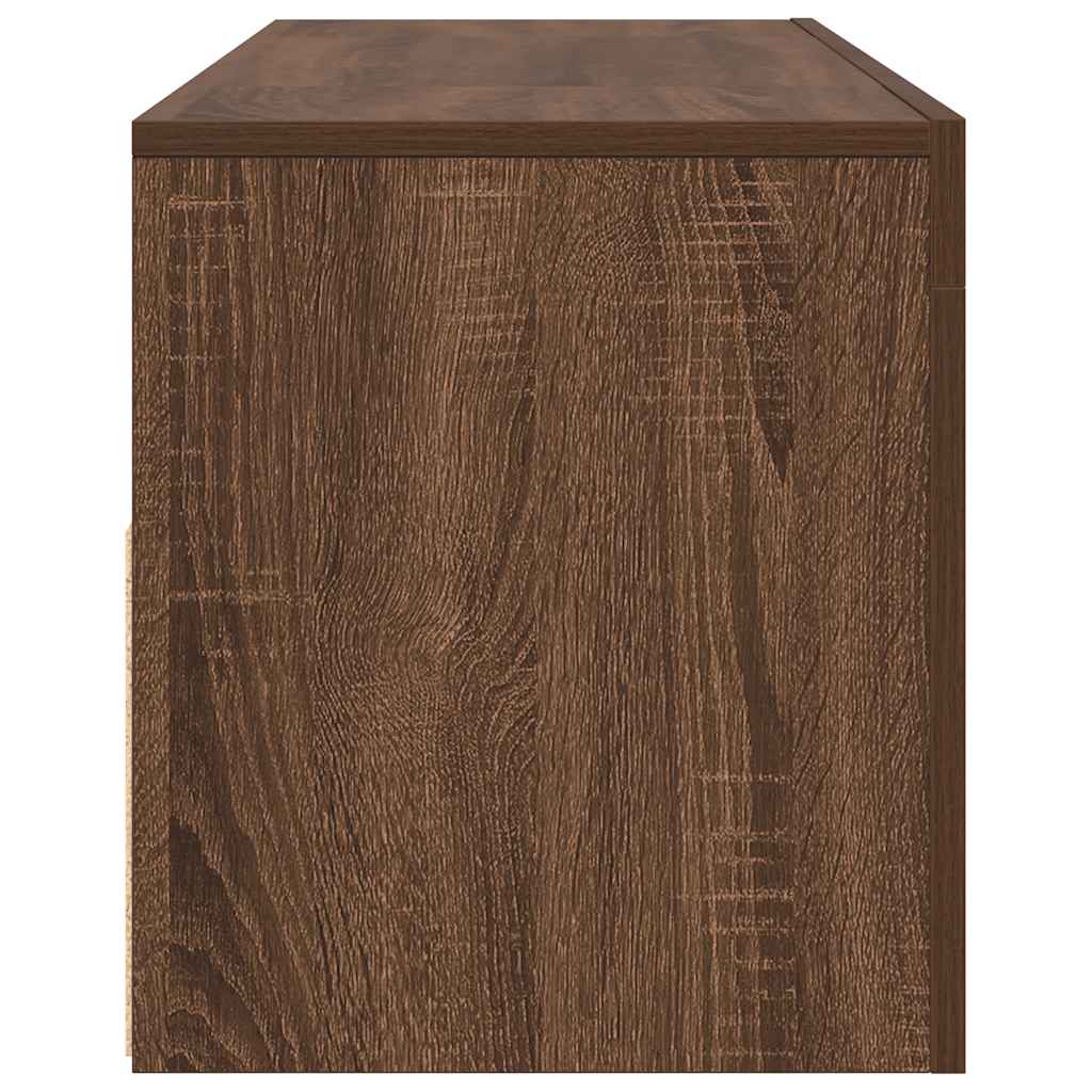 Mobile Porta TV con Luci LED Rovere Marrone 120x35x40 cm