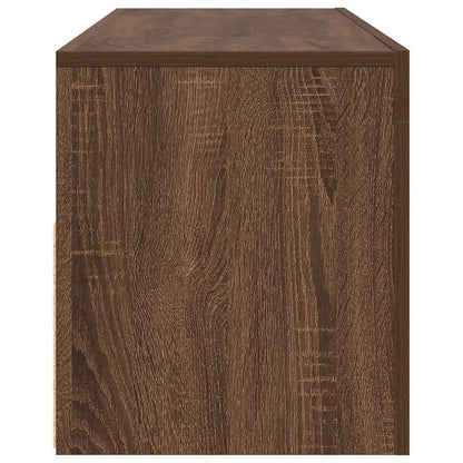 Mobile Porta TV con Luci LED Rovere Marrone 120x35x40 cm