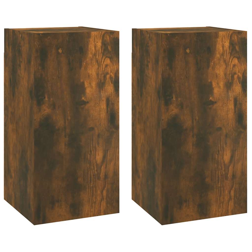 Mobili TV 2 pz Rovere Fumo 30,5x30x60 cm in Legno Multistrato - homemem39