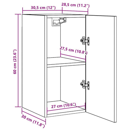 Mobili TV 2 pz Rovere Fumo 30,5x30x60 cm in Legno Multistrato - homemem39
