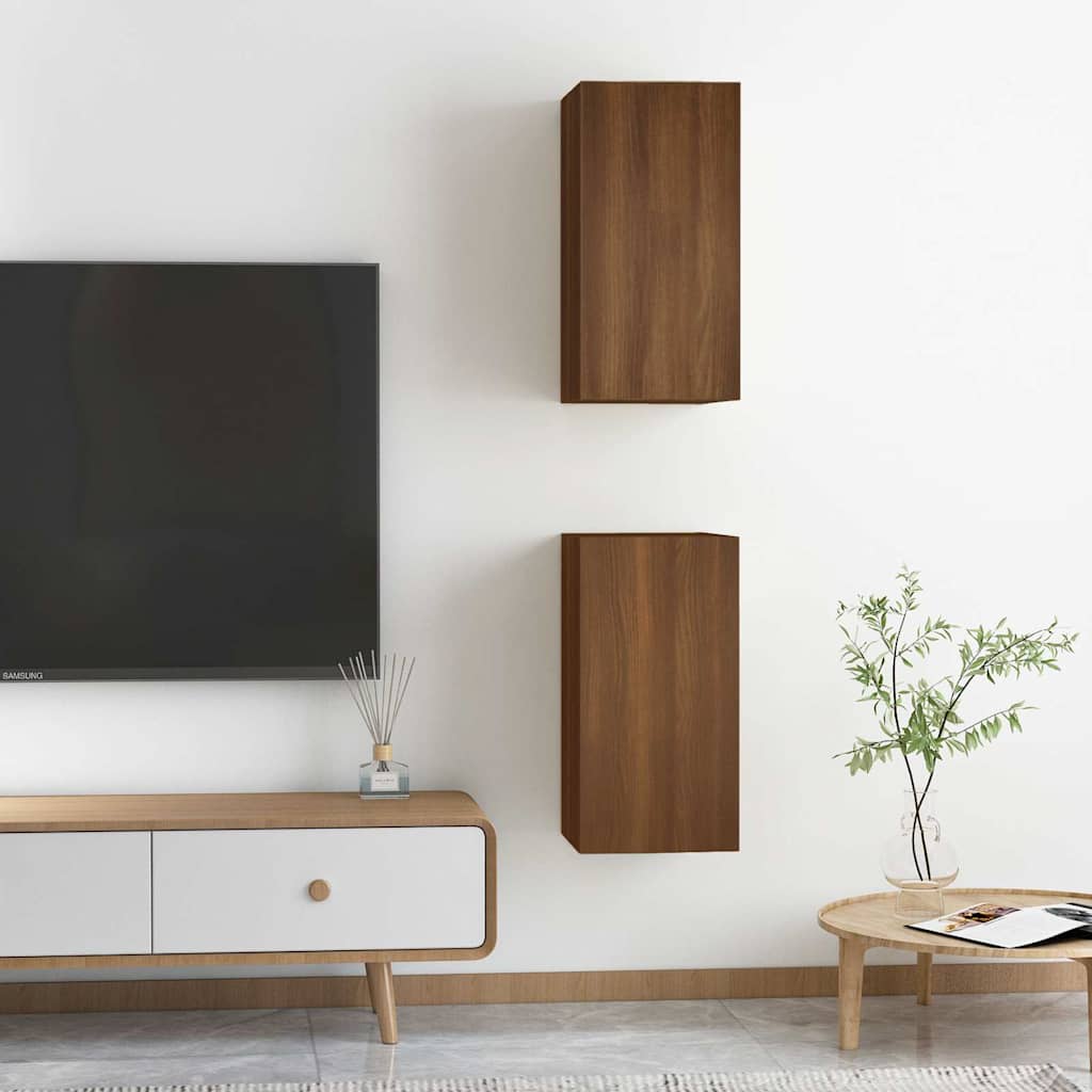 Mobili TV 2 pz Rovere Marrone 30,5x30x60 cm Legno Multistrato - homemem39