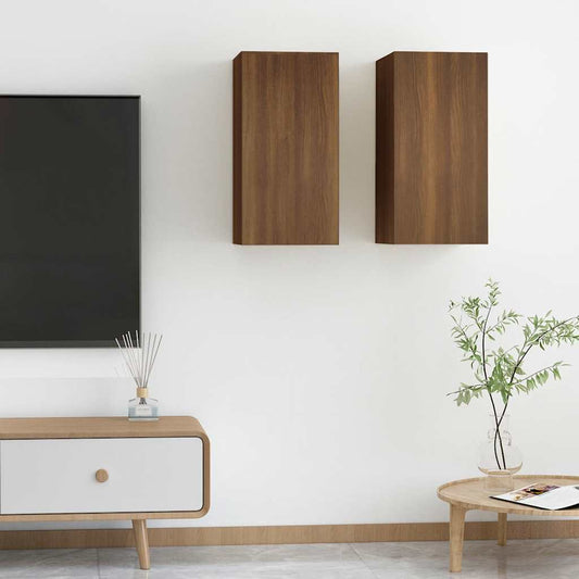 Mobili TV 2 pz Rovere Marrone 30,5x30x60 cm Legno Multistrato - homemem39