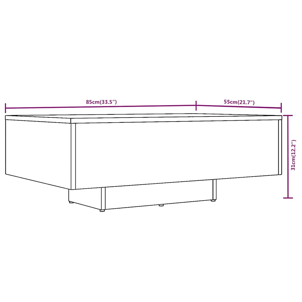 Tavolino da Salotto Grigio Sonoma 85x55x31 cm Legno Multistrato