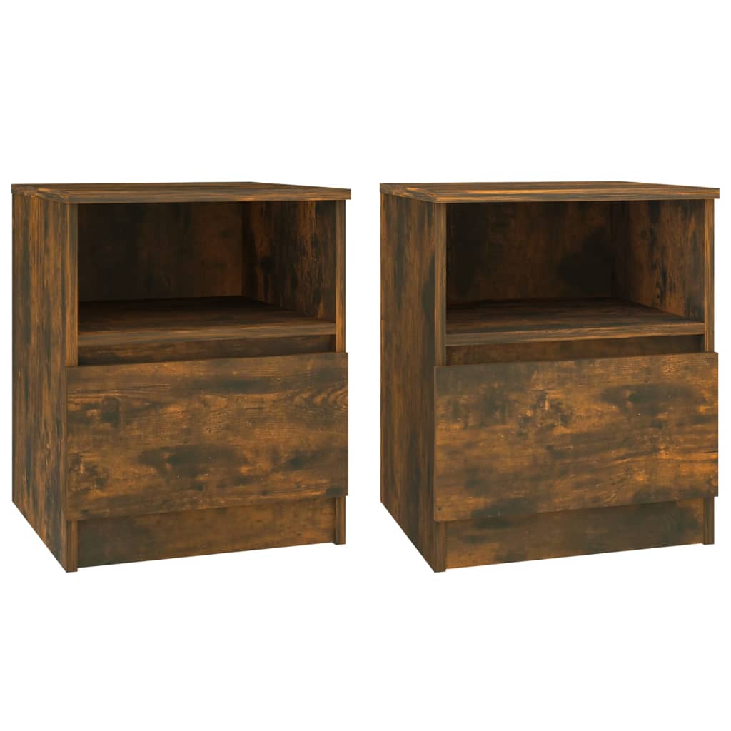 Comodini 2 pz Rovere Fumo 40x40x50 cm in Legno Multistrato - homemem39