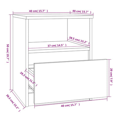 Comodini 2 pz Rovere Fumo 40x40x50 cm in Legno Multistrato - homemem39