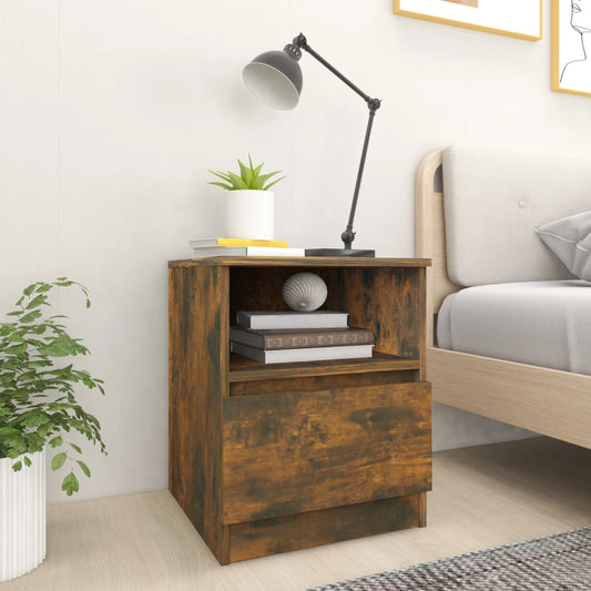 Comodini 2 pz Rovere Fumo 40x40x50 cm in Legno Multistrato - homemem39