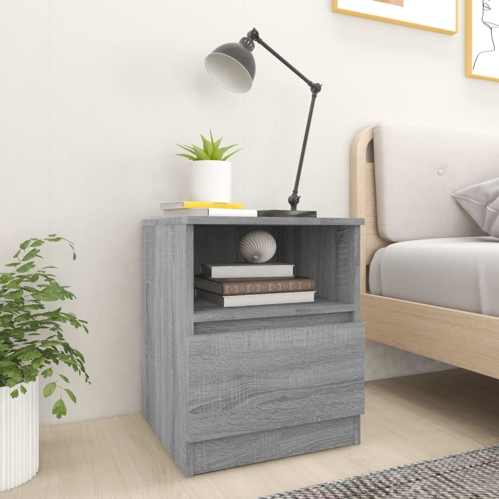 Comodini 2 pz Grigio Sonoma 40x40x50 cm in Legno Multistrato - homemem39
