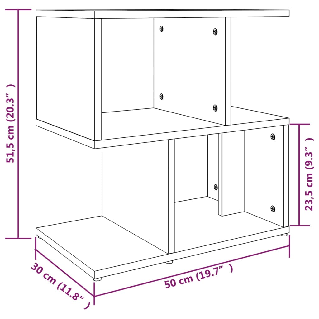 Comodini Rovere Fumo 2pz 50x30x51,5 cm in Legno Multistrato