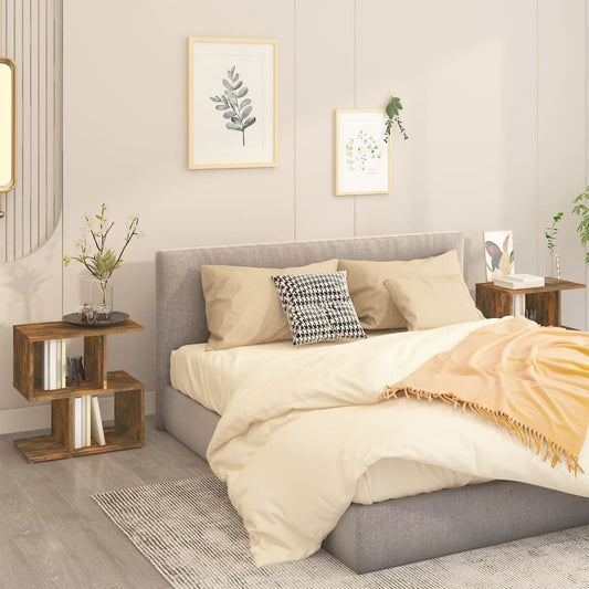 Comodini Rovere Fumo 2pz 50x30x51,5 cm in Legno Multistrato - homemem39