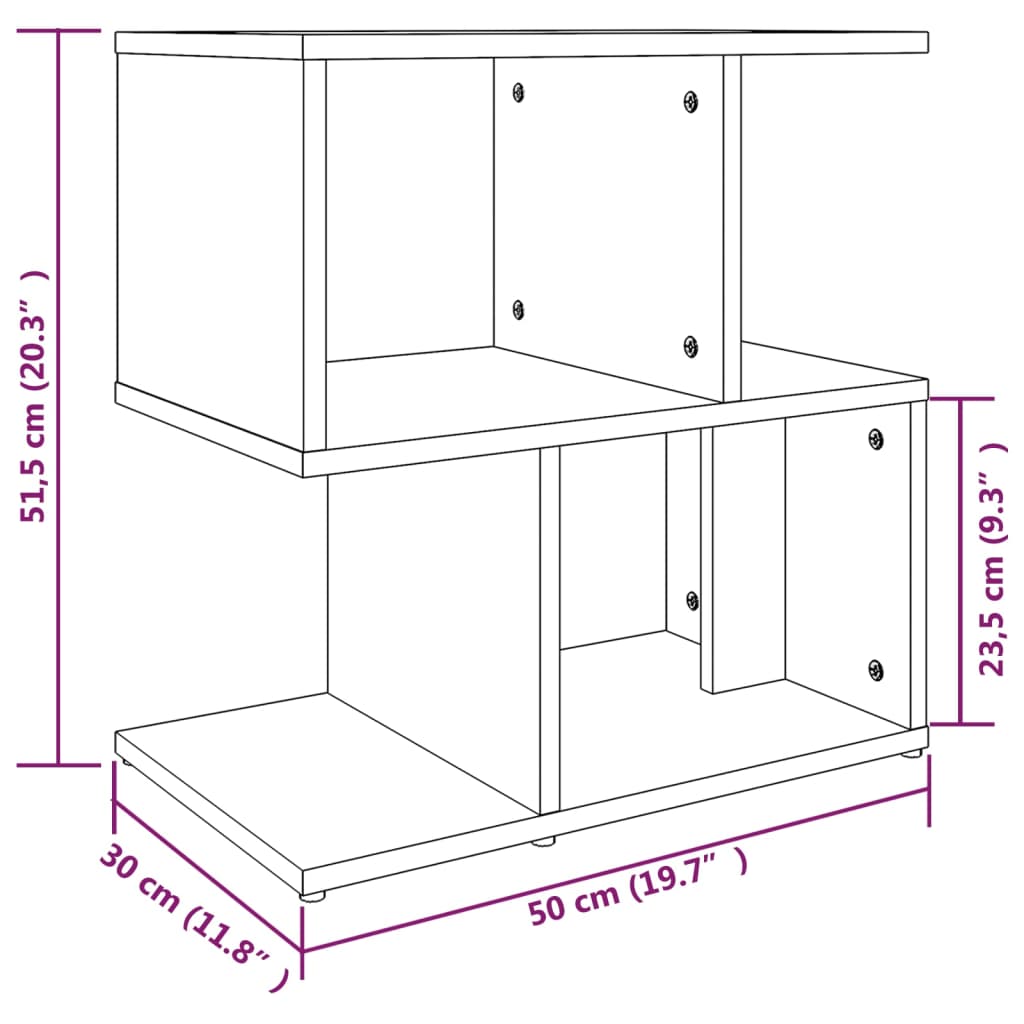Comodini Grigio Sonoma 2pz 50x30x51,5 cm in Legno Multistrato - homemem39