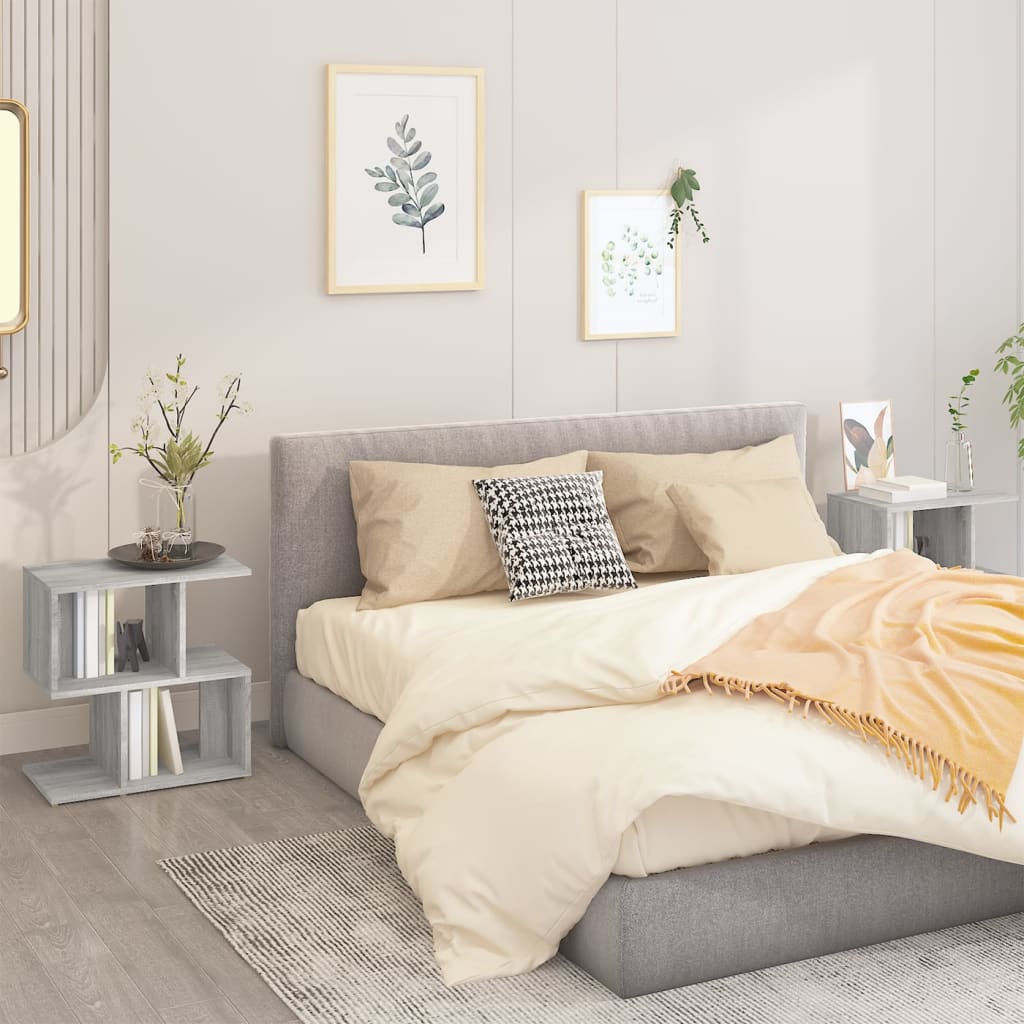Comodini Grigio Sonoma 2pz 50x30x51,5 cm in Legno Multistrato - homemem39
