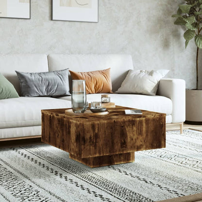 Tavolino Rovere Fumo 60x60x31,5 cm in Legno Multistrato | homemem39