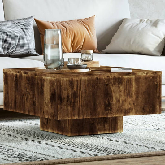 Tavolino Rovere Fumo 60x60x31,5 cm in Legno Multistrato | homemem39