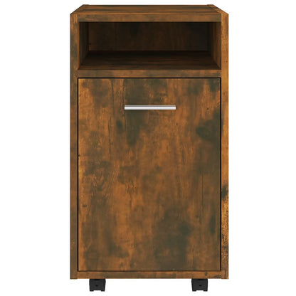 Mobiletto con Ruote Rovere Fumo 33x38x60 cm Legno Multistrato - homemem39