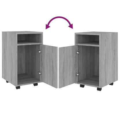 Mobiletto con Ruote Grigio Sonoma 33x38x60 cm Legno Multistrato | homemem39