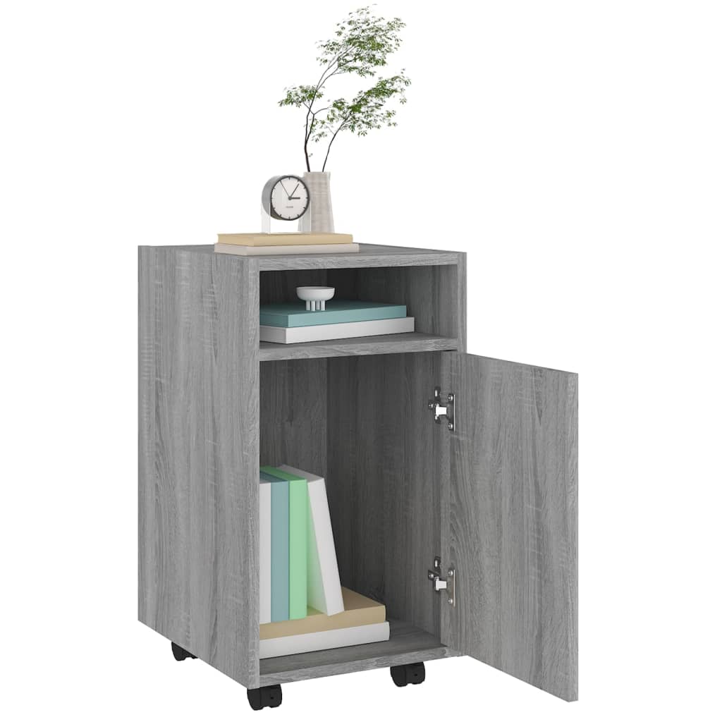 Mobiletto con Ruote Grigio Sonoma 33x38x60 cm Legno Multistrato | homemem39
