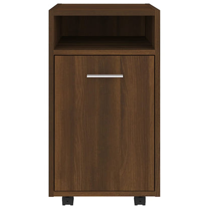 Mobiletto con Ruote Rovere Marrone 33x38x60cm Legno Multistrato - homemem39