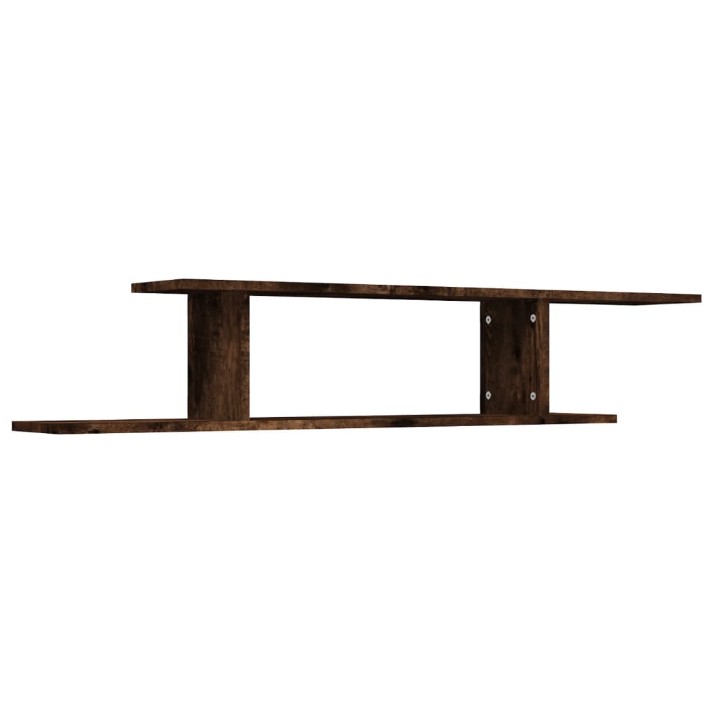 Scaffale TV a Parete Rovere Fumo 125x18x23 cm Legno Multistrato | homemem39