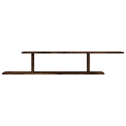 Scaffale TV a Parete Rovere Fumo 125x18x23 cm Legno Multistrato | homemem39
