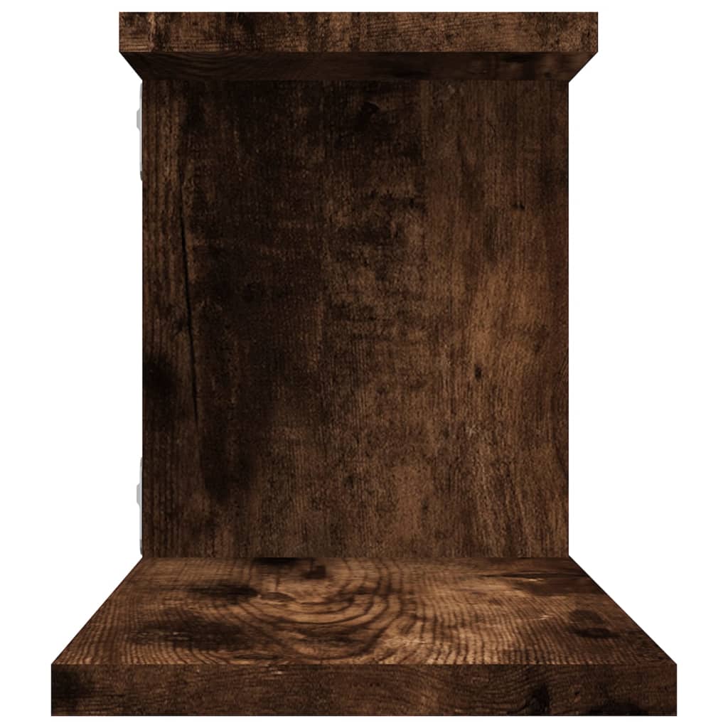 Scaffale TV a Parete Rovere Fumo 125x18x23 cm Legno Multistrato | homemem39