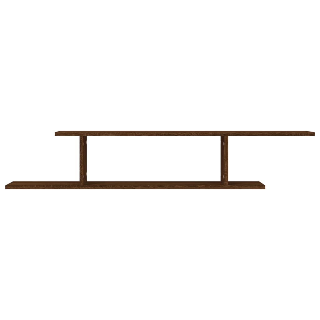 Scaffale TV Parete Rovere Marrone 125x18x23cm Legno Multistrato | homemem39