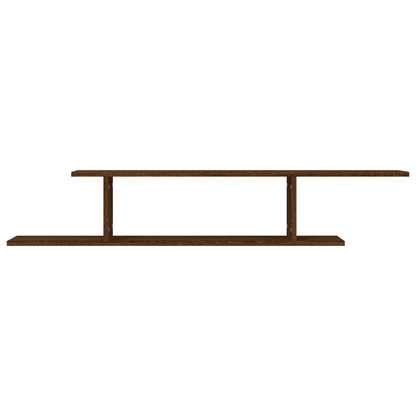 Scaffale TV Parete Rovere Marrone 125x18x23cm Legno Multistrato | homemem39