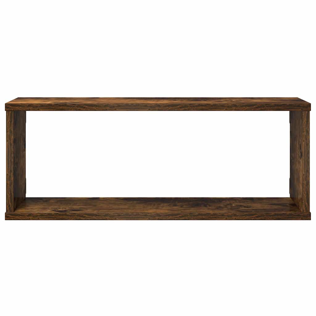 Mensole Muro Cubo 4pz Rovere Fumo 80x15x26,5 cm in Multistrato | homemem39
