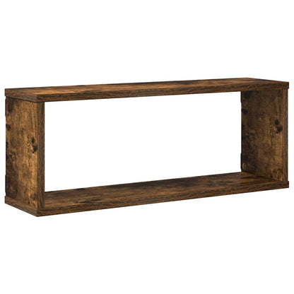 Mensole Muro Cubo 4pz Rovere Fumo 80x15x26,5 cm in Multistrato | homemem39