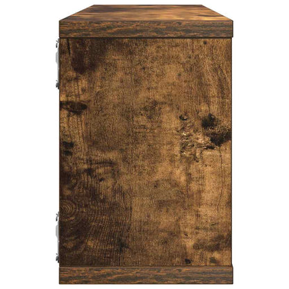 Mensole Muro Cubo 4pz Rovere Fumo 80x15x26,5 cm in Multistrato | homemem39