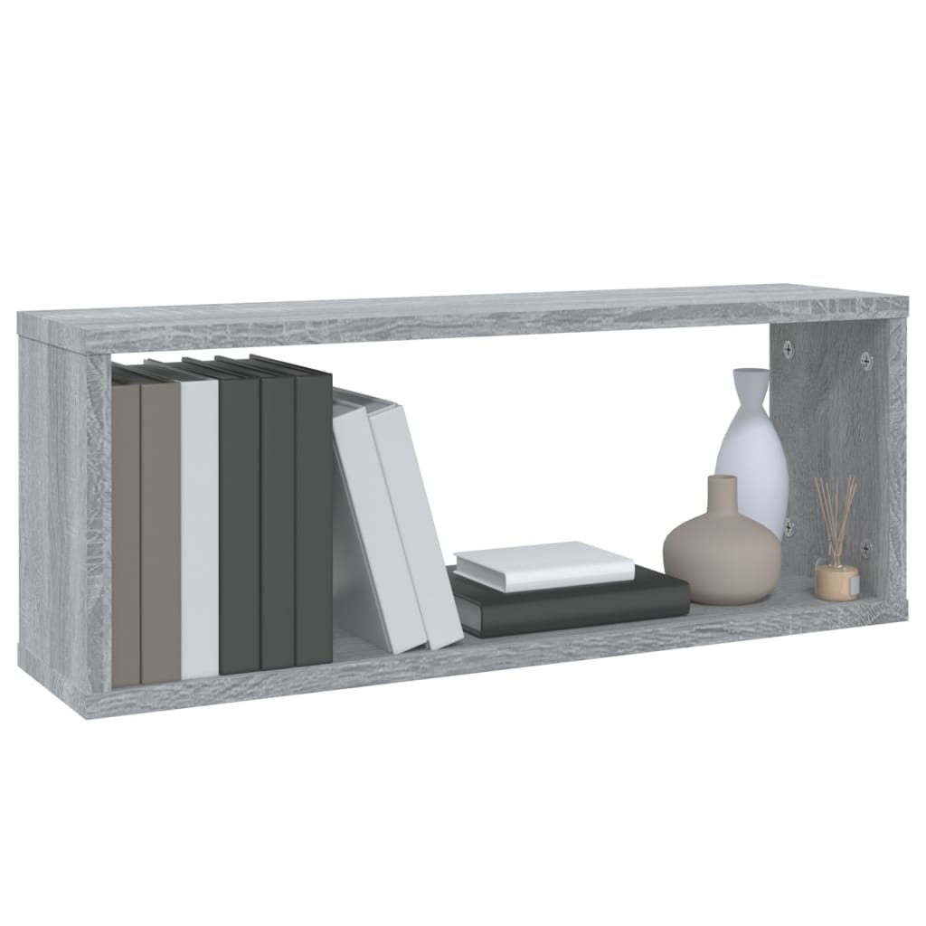 Mensole Cubo Muro 6 pz Grigio Sonoma 60x15x23 cm in Multistrato | homemem39