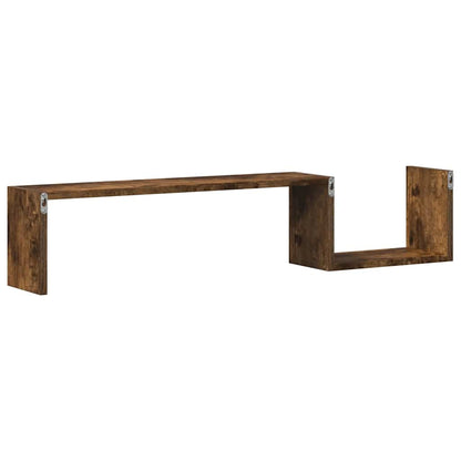 Mensole a Muro 2 pz Rovere Fumo 100x15x20 cm Legno Multistrato