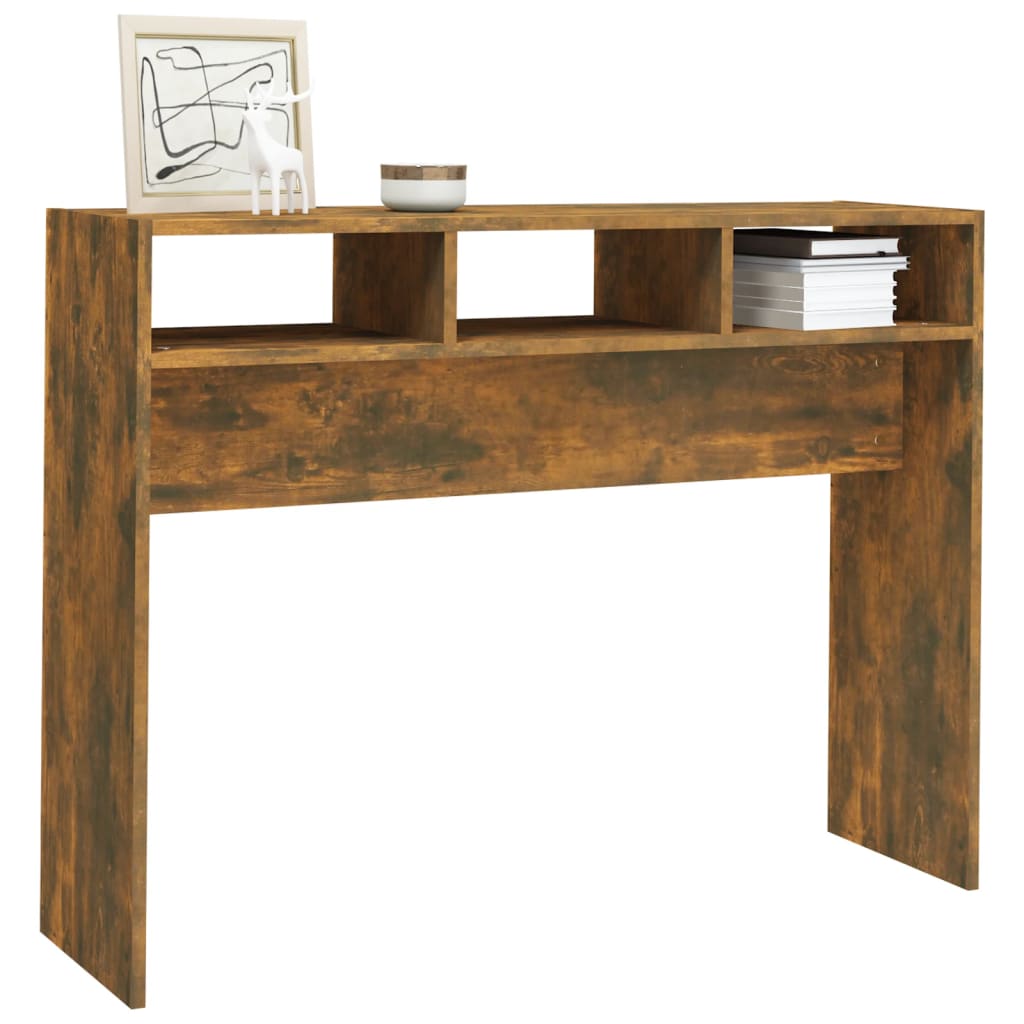 Tavolino Consolle Rovere Fumo 105x30x80 cm in Legno Multistrato | homemem39