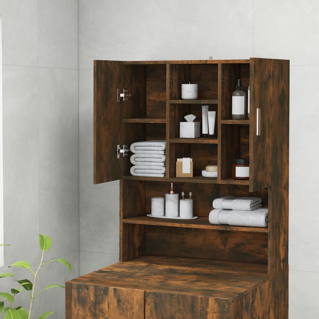 Mobile per Lavatrice Rovere Fumo 70,5x25,5x90 cm - homemem39